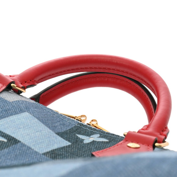 Louis Vuitton Speedy Denim Bandouliere Monogram Blue Handbag